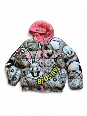Members Only x Looney Tunes Hooded Puffer Coat Girls 7/8